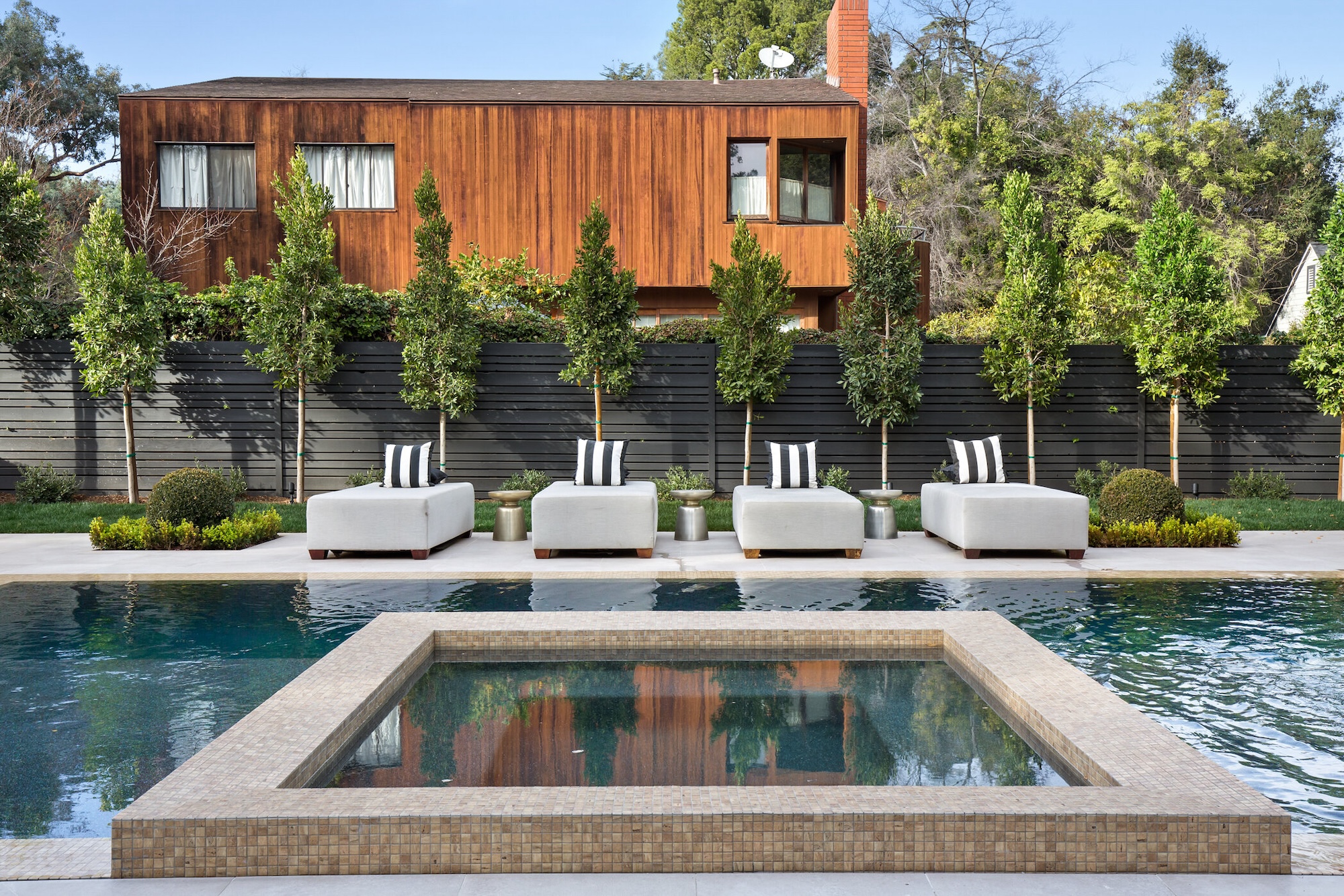 Los Angeles Ca Backyard Pool With Hot Tub