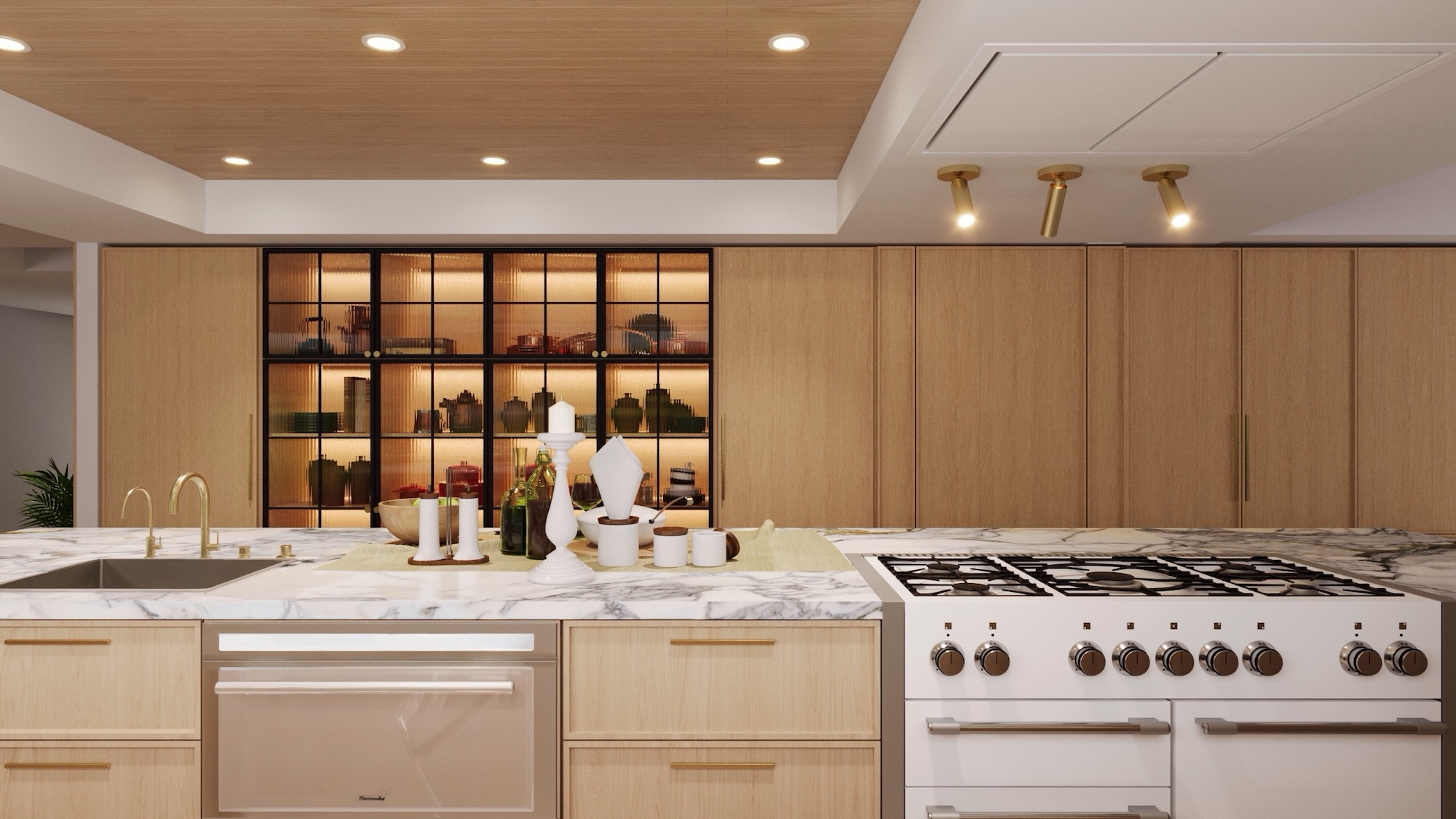 studio bral kitchen design white range