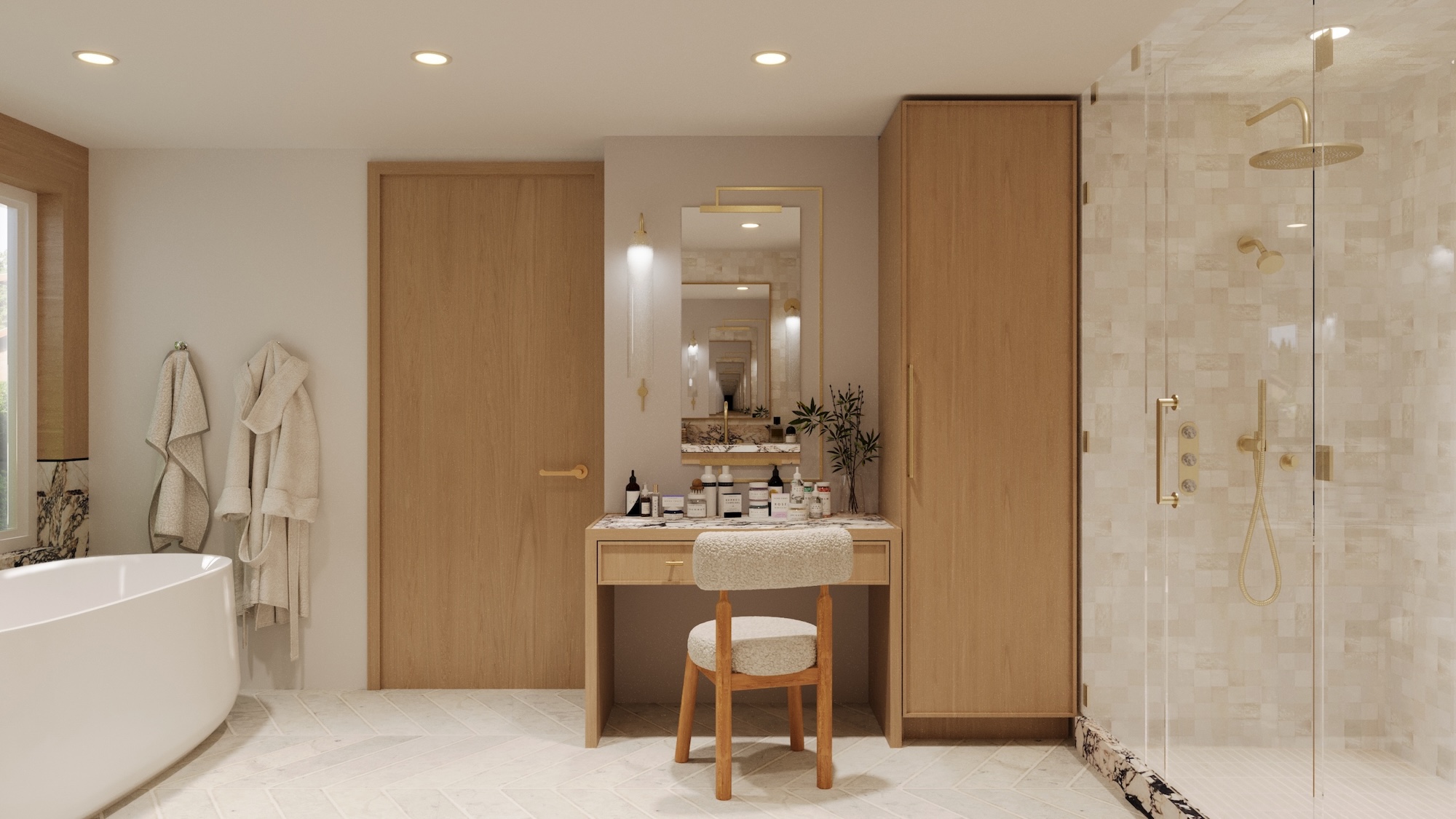 studio bral makeup vanity primary bathroom